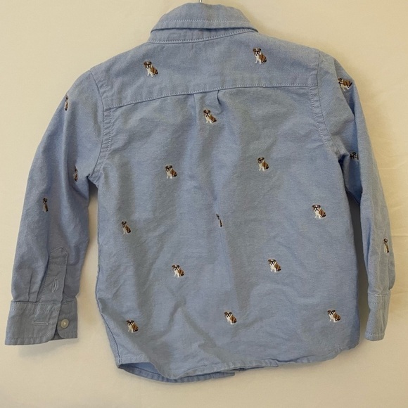 NWOT Janie and Jack bulldogs Oxford button up shirt. Size: 18-24 months - Picture 3 of 4